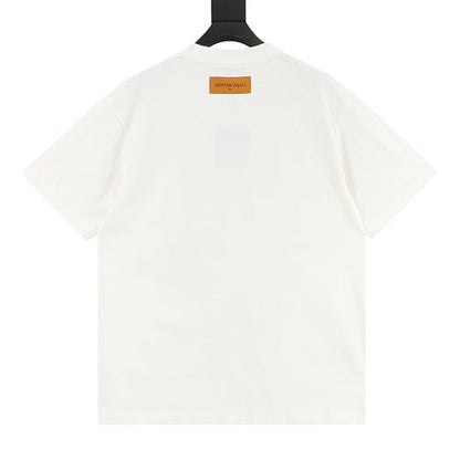 Louis Vuitton SS26 Ink Wash Blue Floral 3D LV Logo T-Shirt