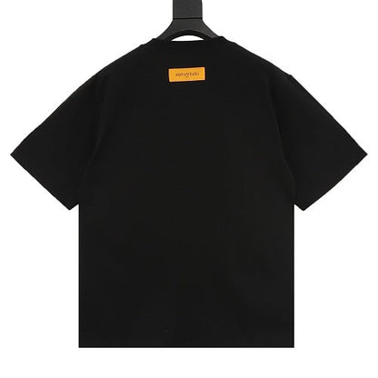 Louis Vuitton SS26 Tonal Monogram Jacquard & LV Logo Embroidered T-Shirt